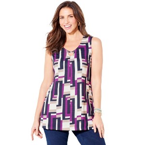 Catherines Crisscross Timeless Tank - 1 of 4