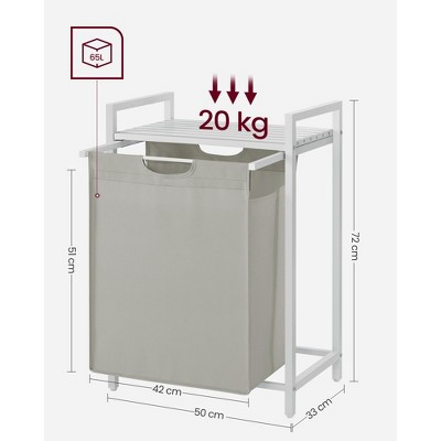 White MDF and Steel Laundry Sorter with Removable Bag