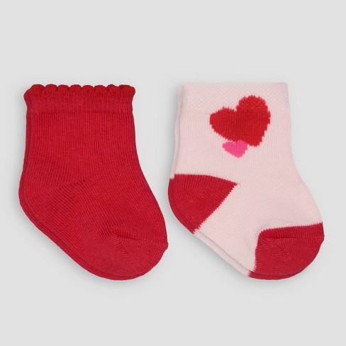 2 pack women's ankle socks white and pink - Dim Basic Coton