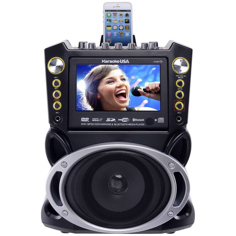 Karaoke USA Complete Bluetooth Karaoke System with 7" Color Screen (GF844), 2 of 16