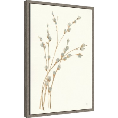 Willows II Gray and Brown Canvas Wall Art Print