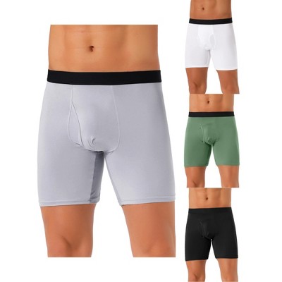 INSPIRE CHIC Men's 4 Pack Lightweight Stretch Open-fly Basic Boxer Briefs