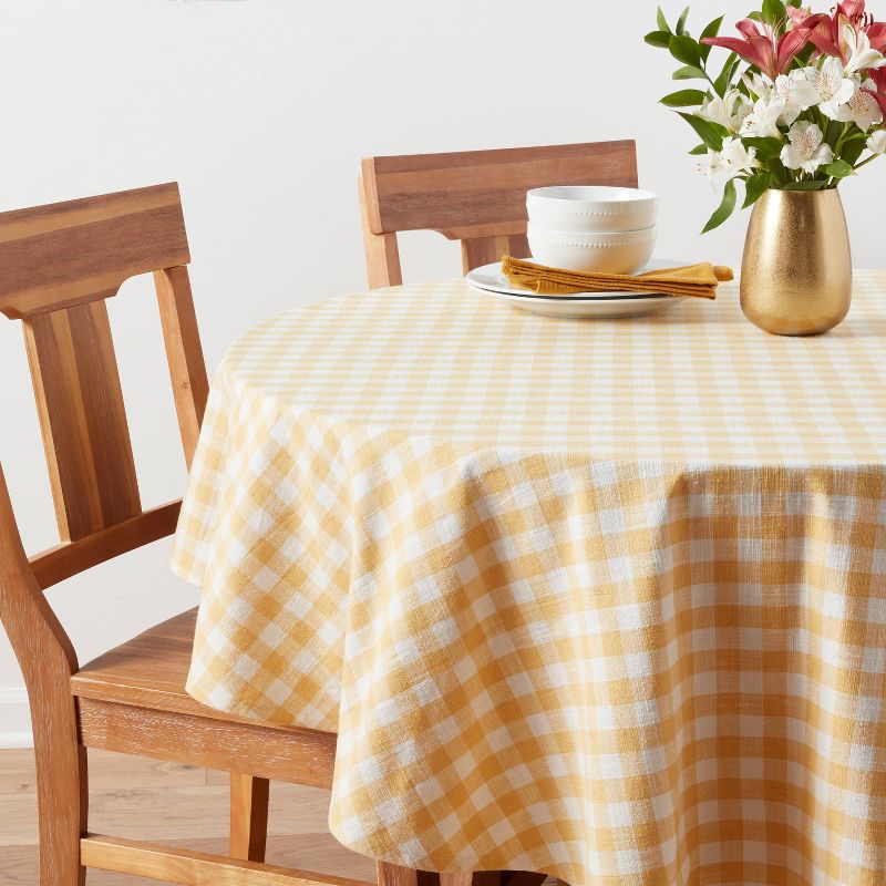 Cotton Gingham Tablecloth Yellow - Threshold™, 2 of 4