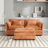 76.77'' Chenille Double Sofa with Removable Armrests L-Shaped Sectional Sofas, Footstool, and Convenient Side Pockets - 4 of 4