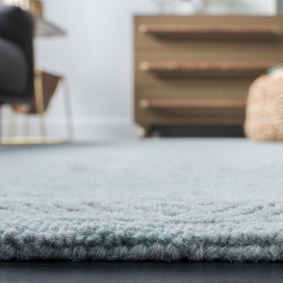 Aqua Hand-Tufted Wool Rectangular Area Rug 3' x 5'