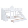 NicBex Full Size Bunk Bed Castle Shape Loft Bed with 2 Drawers, 3 Shelves, Storage Stairs, Slide and Guardrail, No Box Spring Required - 3 of 4
