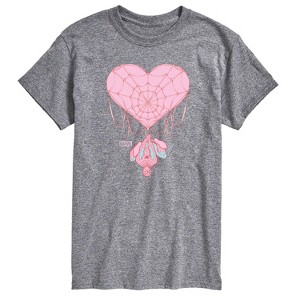 Men's - Marvel - Spider-man Valentine Heart Web Short Sleeve Graphic T-Shirt - 1 of 4
