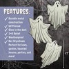 17" Glow in the Dark Metal Lawn Ghosts w Stakes(6pk-3 Unique Tombstone Designs) Weatherproof, Durable Outdoor House Lawn Decor- Great For Parties - 4 of 4