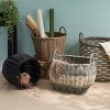 Zita Round Resin Woven Wicker Multi-Use Storage Basket with Handles - 18" x 18" x 15.7" - White-Gray - For Towel - 4 of 4