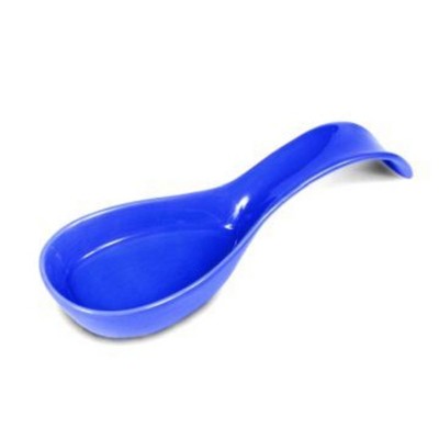 Omniware Simsbury Spoon Rest - Stoneware Kitchen Spoon Holder, Heat-Resistant with Lead-Free Glaze, 8.25”, Dishwasher Safe (Simply Blue)