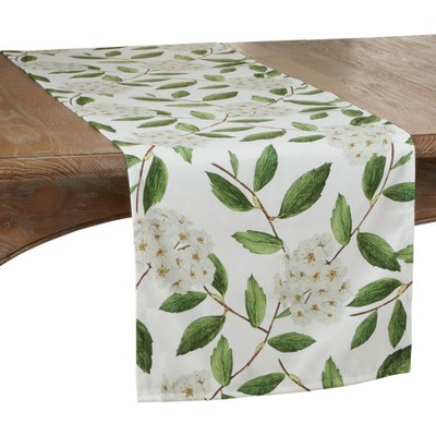 Saro Lifestyle Floral Runner, 16"x72", Green