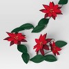 Christmas Fabric Poinsettia Garland Decor - Wondershop™ - 3 of 3