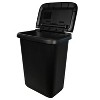LunaLulinlk 20.4 Gallon Trash Can, Plastic Dual Function Divided Extra Large Kitchen Trash Can, Black - 2 of 4