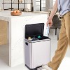 Dual Compartment Trash Can 30L Stainless Steel, 2x15L Step Recycling Bin with Soft Close Lid, Hands-Free Kitchen Garbage Can - 4 of 4