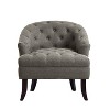 Inspired Home Delilah Linen Armless Barrel Slipper Chair with Button Tufting - 3 of 4
