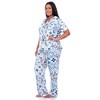 Women's Plus Size Short Sleeve Top and Pants Pajama Set - White Mark - 3 of 4