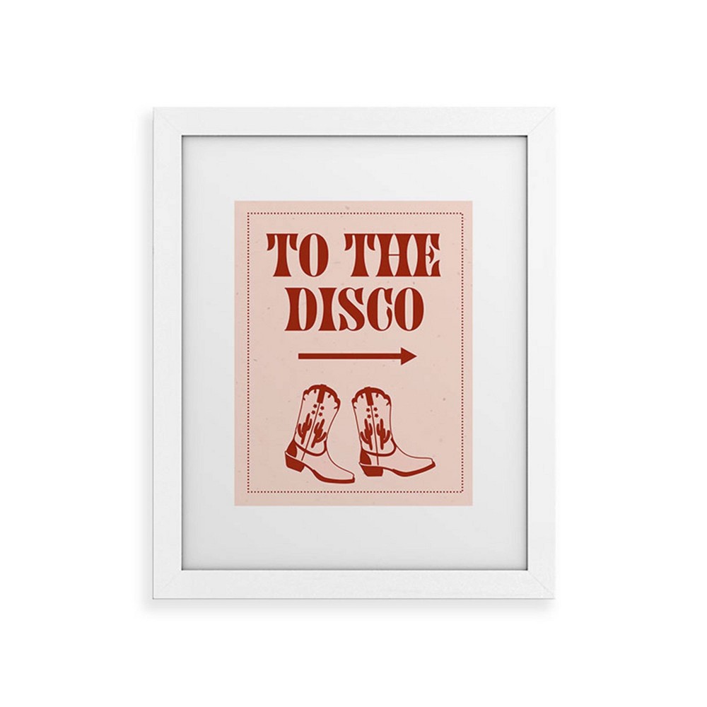 Photos - Other Decoration Deny Designs 18"x24" NicNiccrineDesigns To The Disco White Framed Art Print: Modern Style, Cardstock, Digital Abstract Art