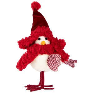 Northlight Bird with Scarf and Winter Hat Christmas Standing Figure - 8.5" - Red and White - 1 of 4