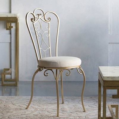 Folding Chair Gold - A&B Home: Upholstered Polyester, No Assembly, Metal Frame, Traditional Style