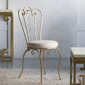 Folding Chair Gold - A&B Home: Upholstered Polyester, No Assembly, Metal Frame, Traditional Style - 1 of 3