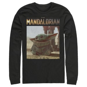 Men's Star Wars The Mandalorian The Child Scene Long Sleeve Shirt - 1 of 3