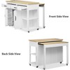 Vynxaria 47" Kitchen Island - Extendable Dining Table (Fits 2-4), Rubber Wood Veneer£¬White - 4 of 4