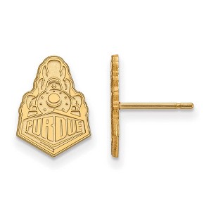 Black Bow Jewelry 14k Yellow Gold Purdue Boilermakers NCAA Post Earrings - 1 of 3