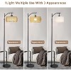 SUGIFT Dimmable Boho Floor Lamp with Rattan & Linen Drum Shade – Remote & Footswitch Control - 4 of 4