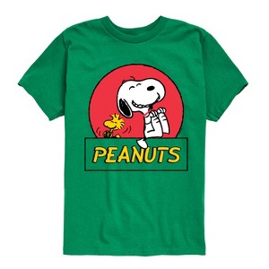 Boys' - Peanuts - Snoopy Woodstock Circle Short Sleeve Graphic T-Shirt - 1 of 4