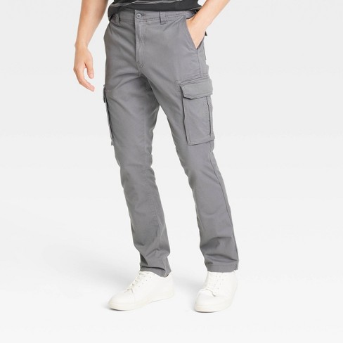 Men's Regular Fit Straight Cargo Pants - Goodfellow & Co™ Gray 38x30