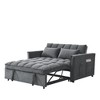 Resenkos 54 Inch Adjustable Backrest Sofa, Sofa Bed, Futon Sofa with Double Armrest and Pouch, Variable Bed for Living room, Bedroom, Gray - 4 of 4