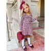 Burgundy Houndstooth Blazer and Pleated Skirt Set Mia Belle Girls - 2 of 3