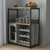 DobleePy Bar cabinets, wine cabinets, sideboards, adjustable shelves, suitable for small bar cabinets in kitchens and restaurants,Retro color - 3 of 4