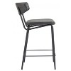 Counter Stool – 36.2" H With Vintage Black Faux Leather Seat & Powder-Coated Steel Frame (Set of 2) By Zuo Modern - 4 of 4