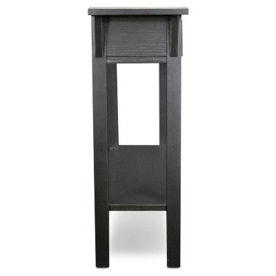 Compact Slate Black Mission Hall Stand with Storage Shelf