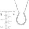 EVERLY JEWELRY | Yellow Silver 1/6ct TDW Diamond Horseshoe Pendant with Chain - 4 of 4