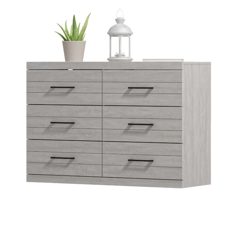 Galano Hamsper 6-Drawer Dresser (31.7 in. × 46.5 in. × 16.3 in.) in Dusty Gray Oak, Knotty Oak, Dark Gray Oak, Concrete Gray, 5 of 16
