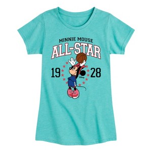 Girls' - Disney - Minnie All-Star 1928 Fitted Short Sleeve Graphic T-Shirt - 1 of 3