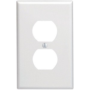 Leviton White 1 gang Thermoset Plastic Duplex Wall Plate (Model No. 80503-W) (Pack of 20) - 1 of 1