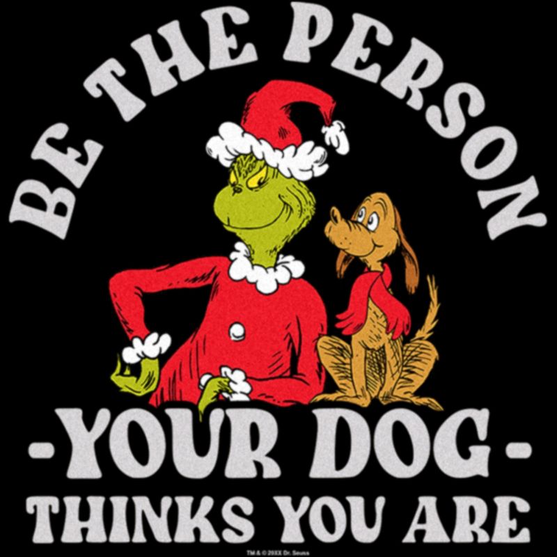 Juniors Womens Dr. Seuss The Grinch Christmas Be the Person T-Shirt, 2 of 5