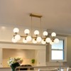PAKOKULA 15-Light Gold Linear Sputnik Chandelier with Opal Glass Globe Shade - 2 of 4