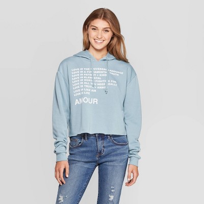 light blue graphic hoodie