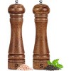 Akoasm 2-Piece Solid Oak Salt and Pepper Mill Set with Ceramic Stainless Steel Grinding Mechanism-Brown - 4 of 4