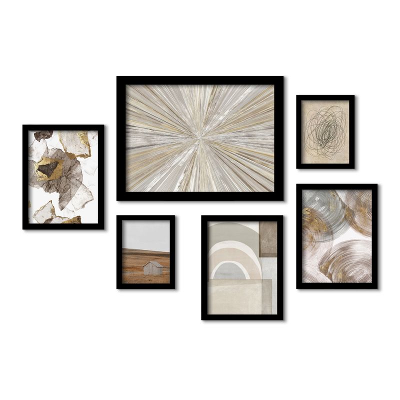 Americanflat Modern (Set Of 6) Framed Prints Gallery Wall Art Set Abstract Shimmering Light Color Blocks By, 3 of 7