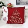 PAGED 20" Throw Pillow, Bed Pillow with "Let It Snow" and Knit Hat Pattern, Square Pillow for Home Decor, Holiday Decor, Insert Included - 3 of 4