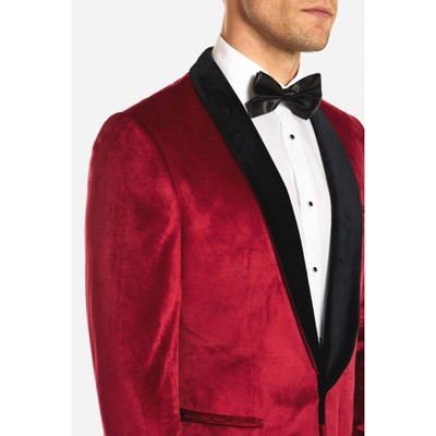 OppoSuits Deluxe Men's Dinner Jacket - Tuxedo Suit Blazer - Burgundy Red - Size 42 — фото 4