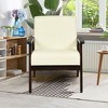 Tangkula Wooden Upholstered Accent Chair Fabric Armchair Home Office - 4 of 4
