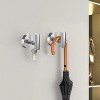 LunaLulinlk 2 Pack Towel Hooks, Matte Black SUS304 Stainless Steel Coat Robe Clothes Hook Modern Wall Hook Holder Silver - 2 of 4