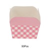 Unique Bargains Cupcake Liners Large Square Cup Checkered Pattern Machine Compatible Disposable Laminated Paper 2.36"x2.36"x1.97" 50 Pcs - 4 of 4