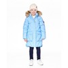 Deux par Deux Girl Long Wavy Quilt Puffy Winter Coat Powder Blue - 2 of 4